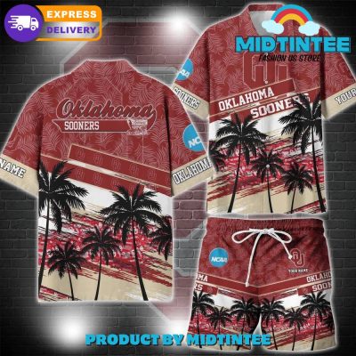 Oklahoma Sooners NCAA Pattern Personalized Hawaiian Set Oklahoma Sooners NCAA Pattern Personalized Hawaiian Set
