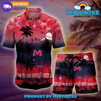 Ole Miss Rebels Logo Combo Hawaiian Shirt, Shorts