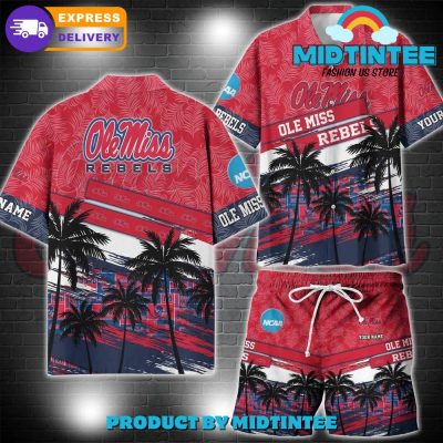 Ole Miss Rebels NCAA Pattern Personalized Hawaiian Set