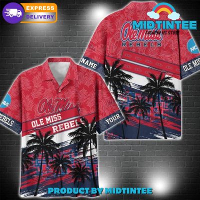 Ole Miss Rebels NCAA Pattern Personalized Hawaiian Set