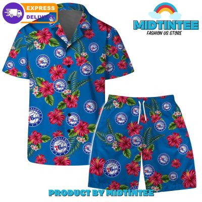 Philadelphia 76ers Team Hawaiian Set Floral Pattern