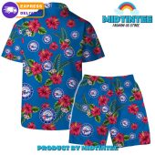 Philadelphia 76ers Team Hawaiian Set Floral Pattern - demo10