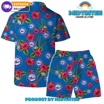 Philadelphia 76ers Team Hawaiian Set Floral Pattern