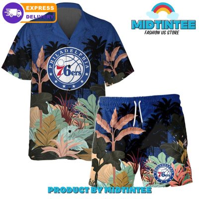 Philadelphia 76ers Team Pattern Tropical Combo Hawaiian Set