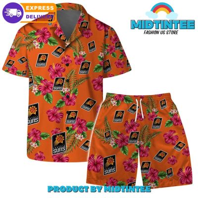 Phoenix Suns Team Hawaiian Set Floral Pattern