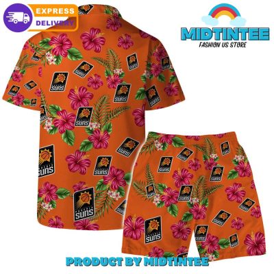 Phoenix Suns Team Hawaiian Set Floral Pattern