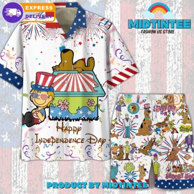 Scooby Doo Happy Independence Day Hawaiian Shirt And Short