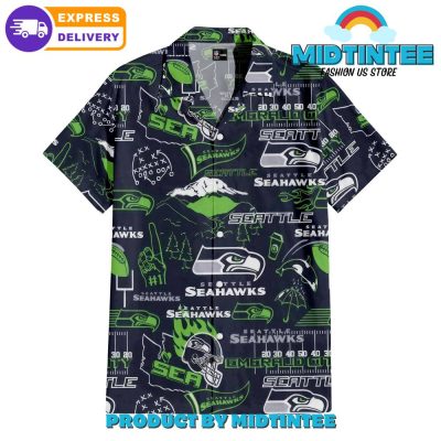 Seattle Seahawks Legacy Patch Hawaiian Shirt And Short