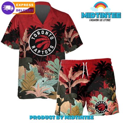 Toronto Raptors Team Pattern Tropical Combo Hawaiian Set