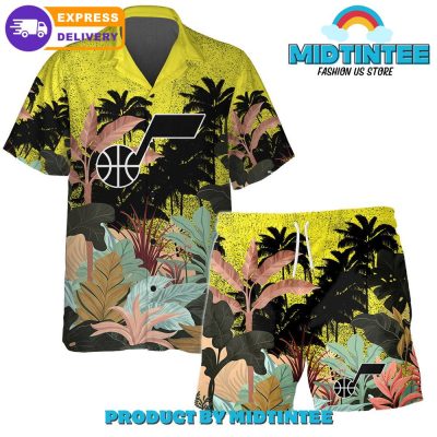 Utah Jazz Team Pattern Tropical Combo Hawaiian Set