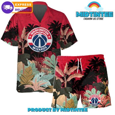 Washington Wizards Team Pattern Tropical Combo Hawaiian Set