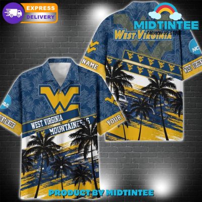 West Virginia Mountaineers NCAA Pattern Personalized Hawaiian Set