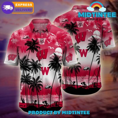 Wisconsin Badgers Logo Combo Hawaiian Shirt, Shorts
