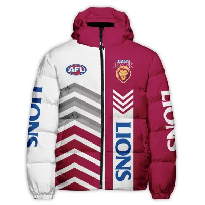Brisbane Lions Australian Football League Exclusive Logo Down & Puffer Jackets All Over Prints APJ002