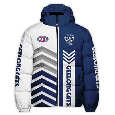 Geelong Cats Australian Football League Exclusive Logo Down & Puffer Jackets All Over Prints APJ002