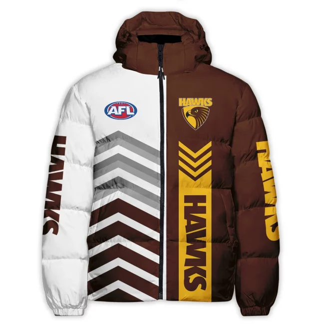 Hawthorn Hawks Australian Football League Exclusive Logo Down & Puffer Jackets All Over Prints APJ002