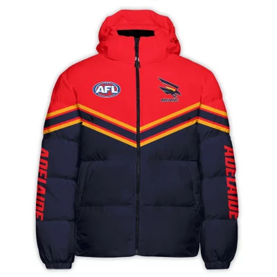 Adelaide Crows Australian Football League Exclusive Logo Down & Puffer Jackets All Over Prints APJ002