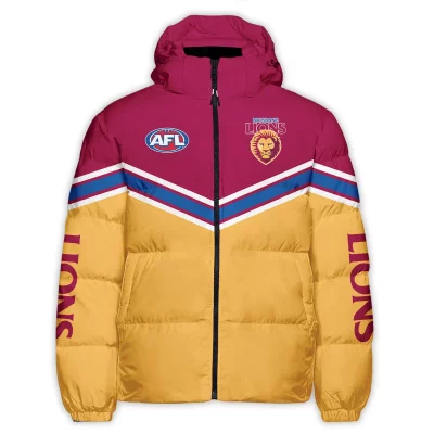 Brisbane Lions Australian Football League Exclusive Logo Down & Puffer Jackets All Over Prints APJ002