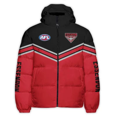 Essendon Bombers Australian Football League Exclusive Logo Down & Puffer Jackets All Over Prints APJ002