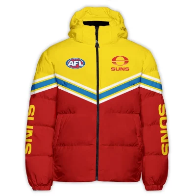 Gold Coast SUNS Australian Football League Exclusive Logo Down & Puffer Jackets All Over Prints APJ002
