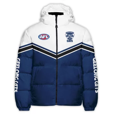 Geelong Cats Australian Football League Exclusive Logo Down & Puffer Jackets All Over Prints APJ002