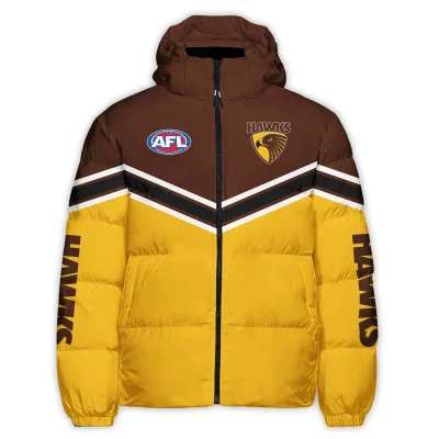Hawthorn Hawks Australian Football League Exclusive Logo Down & Puffer Jackets All Over Prints APJ002
