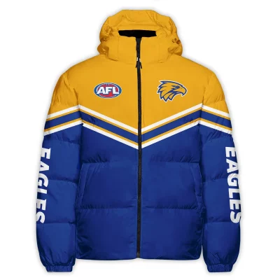 West Coast Eagles Australian Football League Exclusive Logo Down & Puffer Jackets All Over Prints APJ001