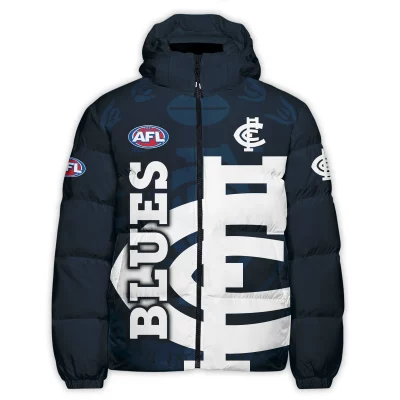 Carlton Blues Australian Football League Exclusive Logo Down & Puffer Jackets All Over Prints APJ001
