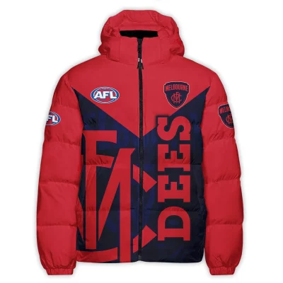 Melbourne Demons Australian Football League Exclusive Logo Down & Puffer Jackets All Over Prints APJ001
