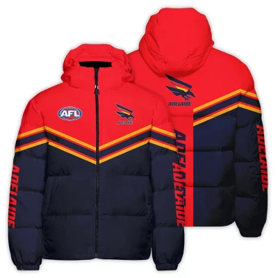 Adelaide Crows Australian Football League Exclusive Logo Down & Puffer Jackets All Over Prints APJ002