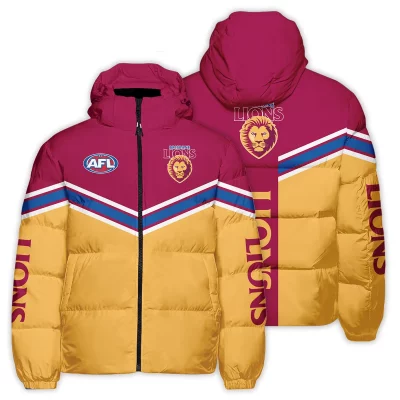 Brisbane Lions Australian Football League Exclusive Logo Down & Puffer Jackets All Over Prints APJ002