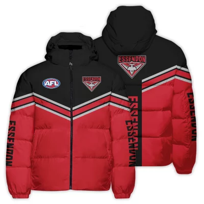 Essendon Bombers Australian Football League Exclusive Logo Down & Puffer Jackets All Over Prints APJ002