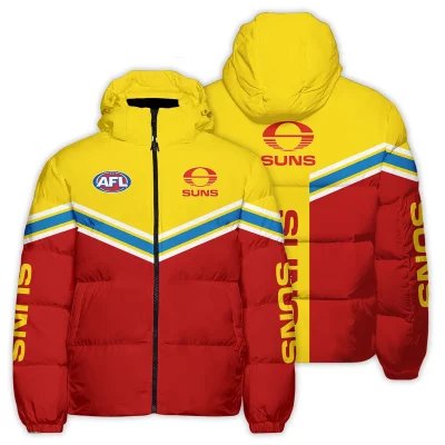 Gold Coast SUNS Australian Football League Exclusive Logo Down & Puffer Jackets All Over Prints APJ002