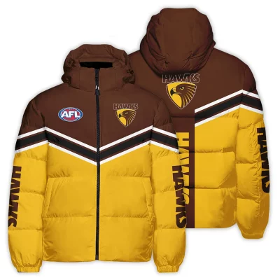 Hawthorn Hawks Australian Football League Exclusive Logo Down & Puffer Jackets All Over Prints APJ002