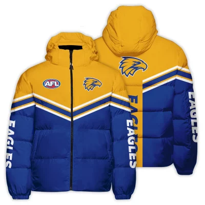 West Coast Eagles Australian Football League Exclusive Logo Down & Puffer Jackets All Over Prints APJ001