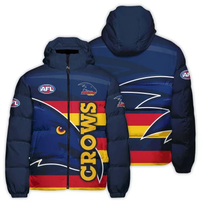 Adelaide Crows Australian Football League Exclusive Logo Down & Puffer Jackets All Over Prints APJ001