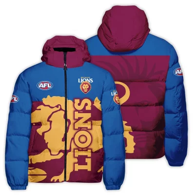 Brisbane Lions Australian Football League Exclusive Logo Down & Puffer Jackets All Over Prints APJ001