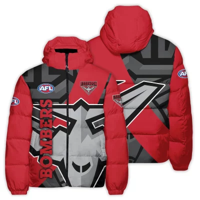 Essendon Bombers Australian Football League Exclusive Logo Down & Puffer Jackets All Over Prints APJ001