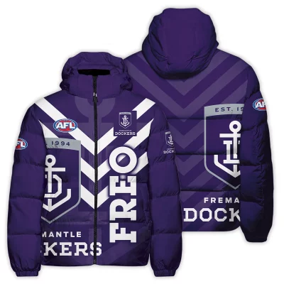Fremantle Dockers Australian Football League Exclusive Logo Down & Puffer Jackets All Over Prints APJ001