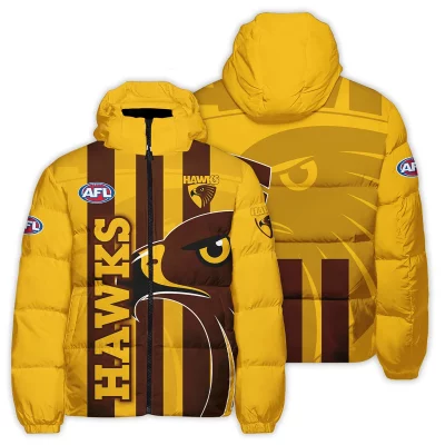 Hawthorn Hawks Australian Football League Exclusive Logo Down & Puffer Jackets All Over Prints APJ001