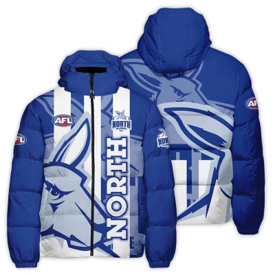 North Melbourne Kangaroos Australian Football League Exclusive Logo Down & Puffer Jackets All Over APJ001