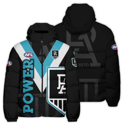Port Adelaide Power Australian Football League Exclusive Logo Down & Puffer Jackets All Over Prints APJ001