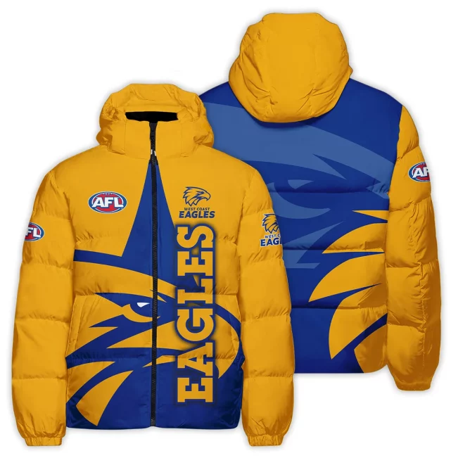 West Coast Eagles Australian Football League Exclusive Logo Down & Puffer Jackets All Over Prints APJ001