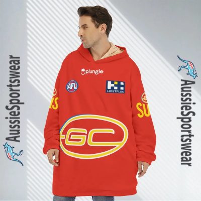 AFL Gold Coast Suns Custom Name Number 2023 Home Guernsey Fleece Oodie