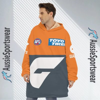 AFL Greater Western Sydney Giants Custom Name Number 2023 Home Guernsey Fleece Oodie