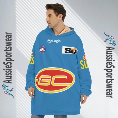 AFL Gold Coast Suns Custom Name Number 2023 Clash Guernsey Fleece Oodie