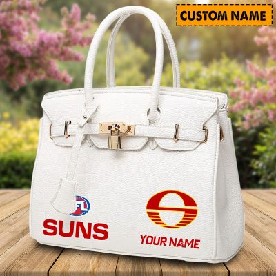 AFL Personalized Lady Leather HandBag For Fan - aflthb08