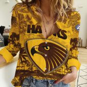 AFL Personalized Women Long Sleeved Button Shirt Perfect Gift For Fan