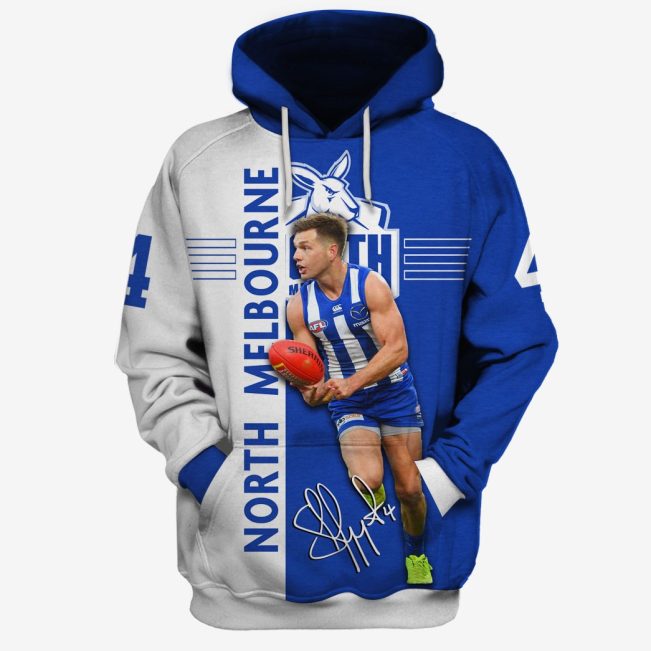 MEW-T17AFLNMF001 North Melbourne Football Club Shaun Higgins #4 Limited Edition 3D All Over Printed Shirts For Men & Women