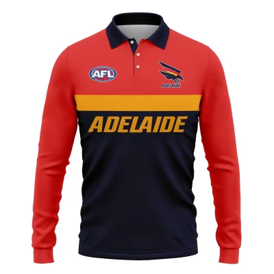 Adelaide Crows Australian Football League Exclusive Logo Long Polo Shirt HOAFL140525A01ADELLPL